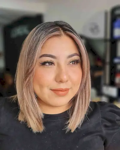 Balayage Bob for Round Face Shapes