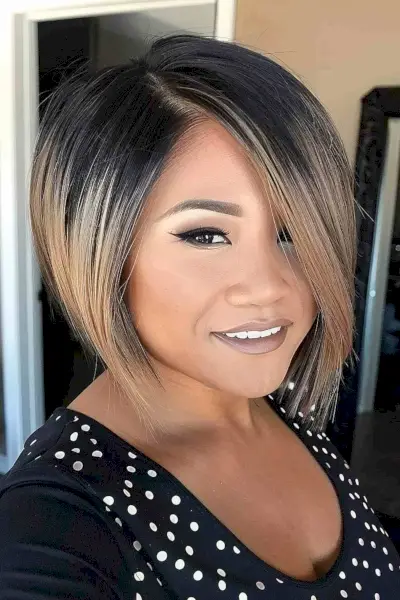 Inverted bob for round faces
