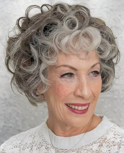 Curly Bob for women past seventy