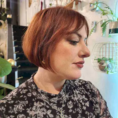 Chin-Length Copper Red French Bob