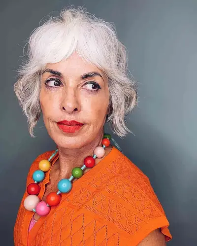 Wavy Textured Grey French Bob for Women Over 60