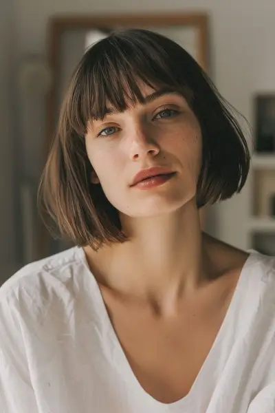A chin-length French bob