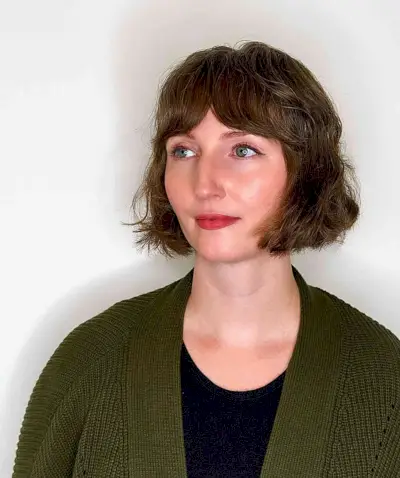 Short Textured French Bob Cut with Curtain-Style Swoopy Bangs