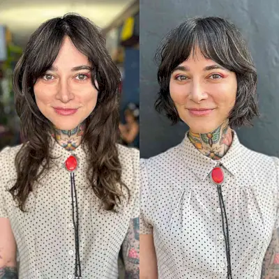 Face-Framing Short French Bob Haircut with Middle Part Bangs