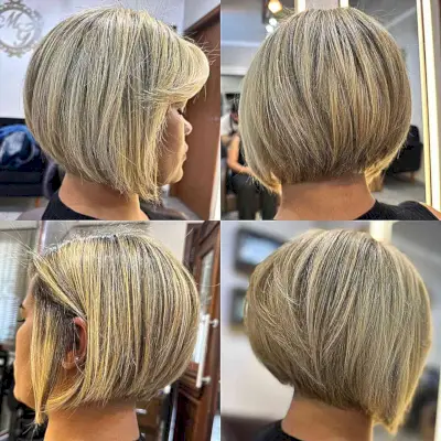 Professional Straight Angled Bob with Bangs