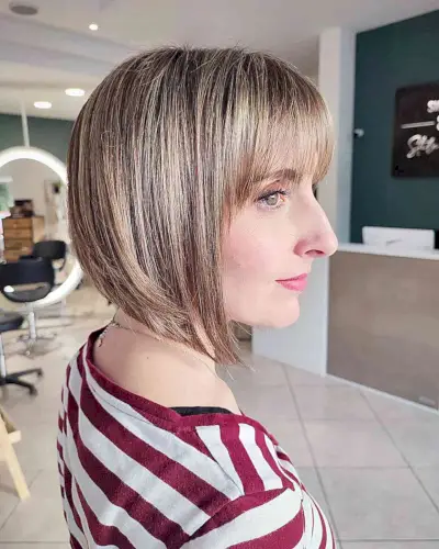 Babylights Angled Bob with Bangs for women with a sleek style