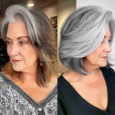 Voluminous Bob with Layers for Mature Women