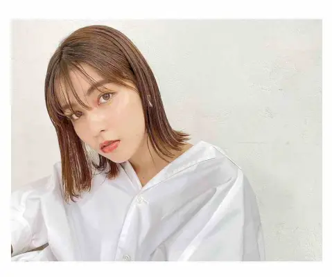 Sleek Long Bob with Wispy Bangs