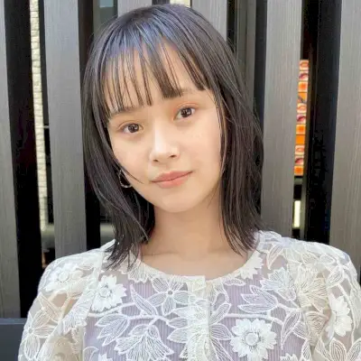 Wispy Lob Haircut with Piece-y Bangs on Thinner Hair