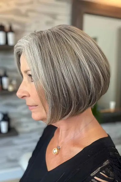 Grey Graduated Bob Cut