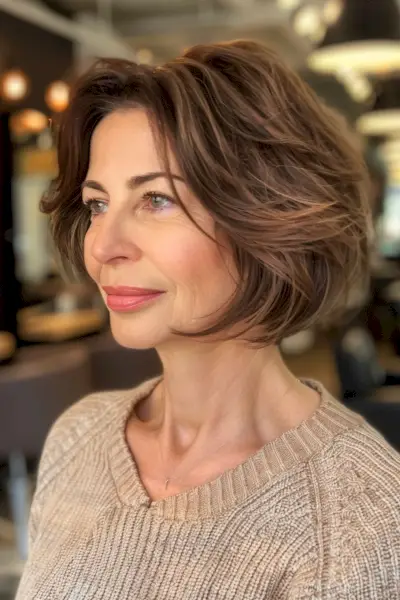 Layered Bob for Women Over 50