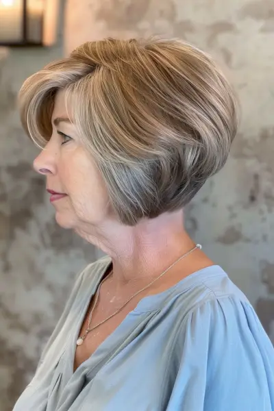 Stacked Bob for Older Women