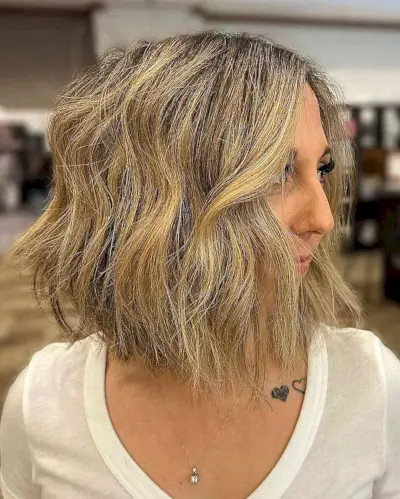 Lob with Scissor Cut Texture for Thin Hair