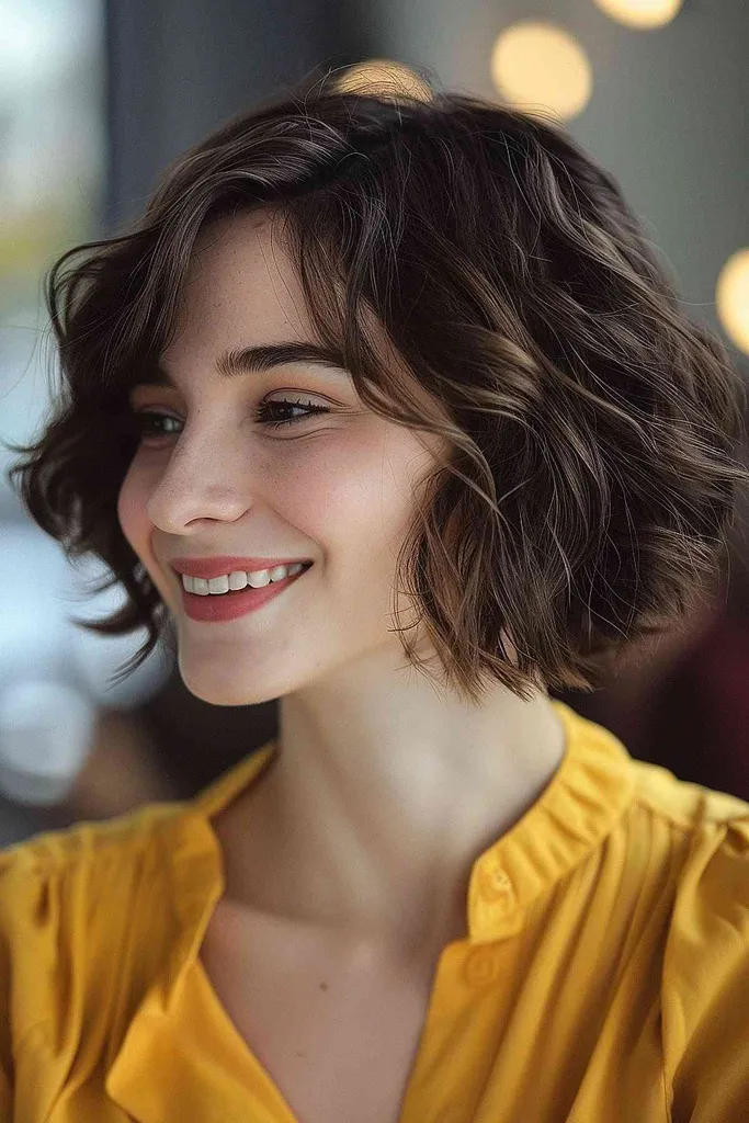 Coupe de cheveux Chanel bob avec des vagues douces pour un style élégant et polyvalent.' title=