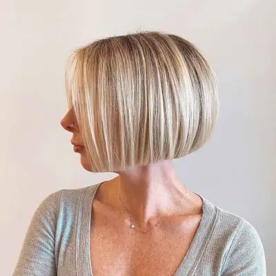 Blonde Micro Bob with Blunt Ends