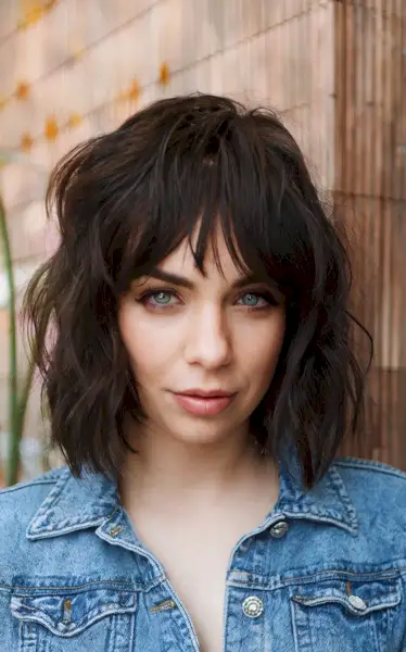 Wavy Bob with Bangs