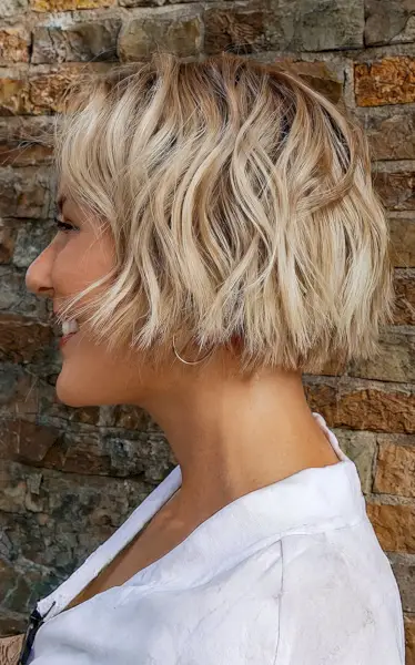 Ear length wavy bob haircuts