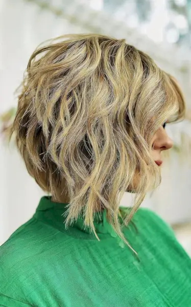 lovable blonde stacked wavy bob