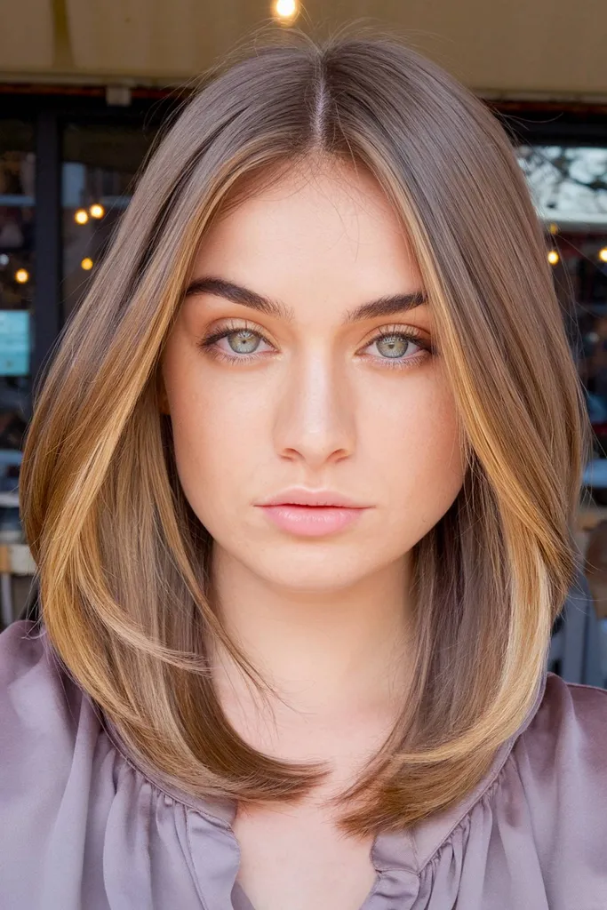 90-tals lager lång bob med strukturerade lager' title=