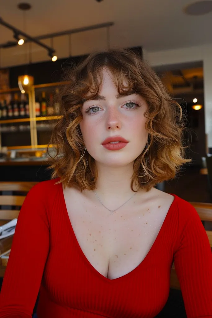 Lockigt lager bob-frisyr för naturliga lockar' title=