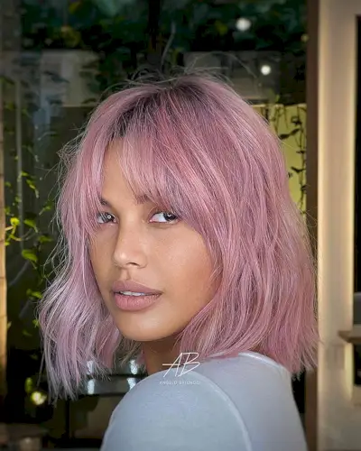 Lob for pink beachy hair