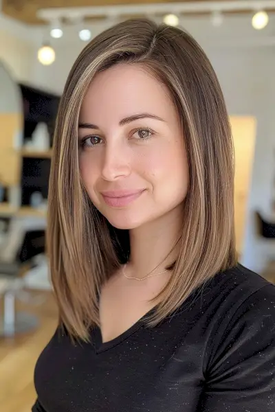 long bob with a deep side part