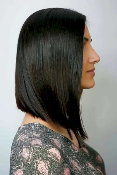 Long bob hairstyle for fine hair