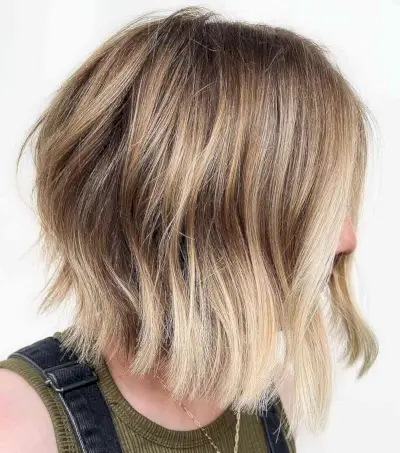 Sun-Kissed Choppy Bob with Layers for Thick Hair
