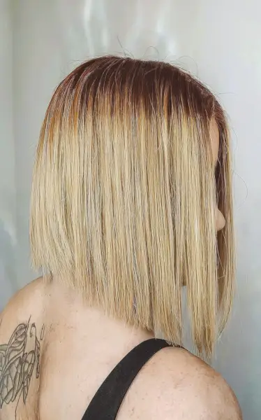 Sweet Caramel Balayage Blunt A-Line Bob