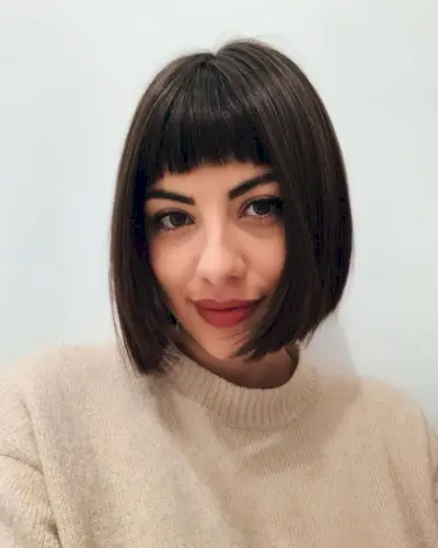 Bob cut with blunt bangs
