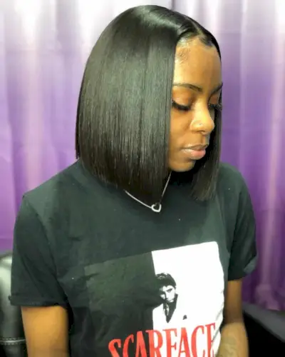 Stellar sew-in blunt cut bob