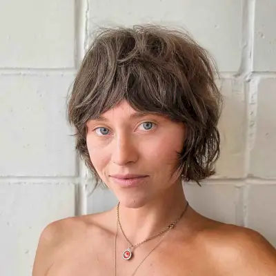Soft Shaggy Disheveled Bob and Curtain Bangs