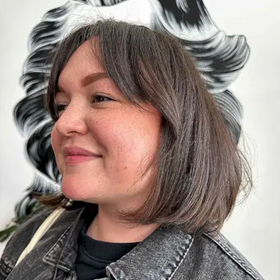 Center-Parted Bangs on Italian Neck Bob