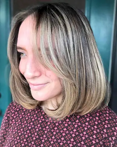 Curtain Bangs on an Italian Bob Cut