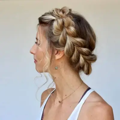 Simple Halo Braid Updo
