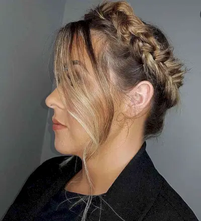 Halo Crown Braid with Face-Framing Layers