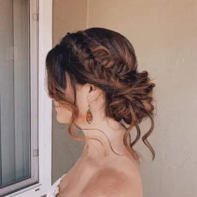 Cute Halo Braid with Bangs