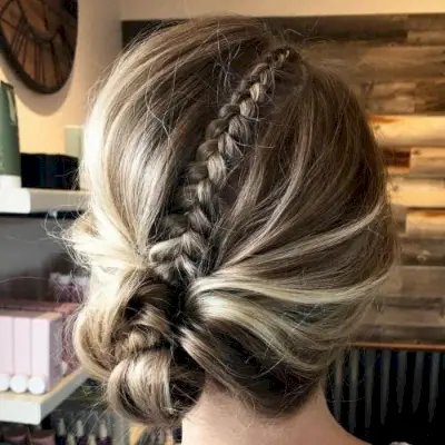 mini French braid hairstyle