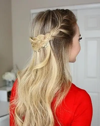 Half Up Half Down French Braid