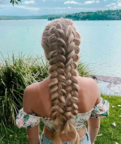 Long Dutch-Style Pigtail Pancake Braids