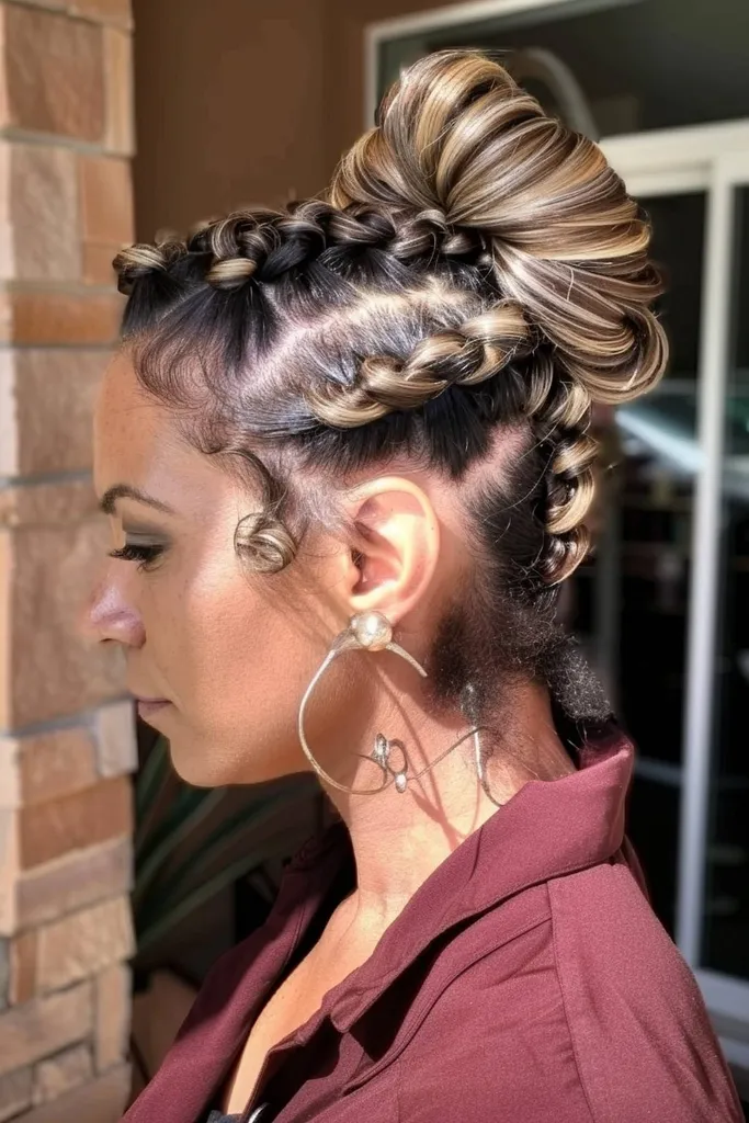 צמות בועות אלגנטיות על סוג שיער 4C מציגות סגנון מגן המוסיף אורך ומציג מרקם טבעי.' title=