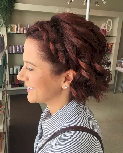 Lovely Crown Braids for Short Hair