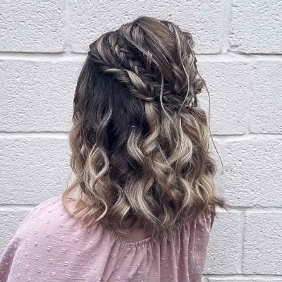 Half Up Fishtail Braid for Short Hair