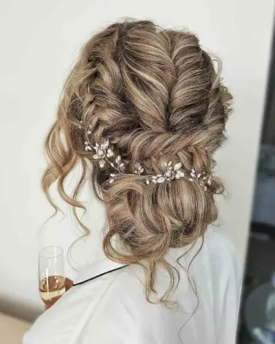 Beautiful Boho Updo with an Accent Braid