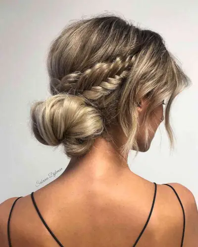 Chic Low Bun with Textured Braids