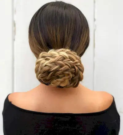 Gorgeous Braided Low Bun for Long Hair