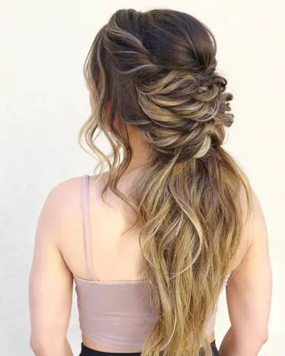 Braided Half Up Half Down Bun