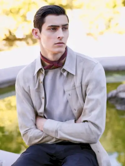 Corneliani 2016 봄 여름 남성 카탈로그 남성 셔츠 스웨이드 SS16