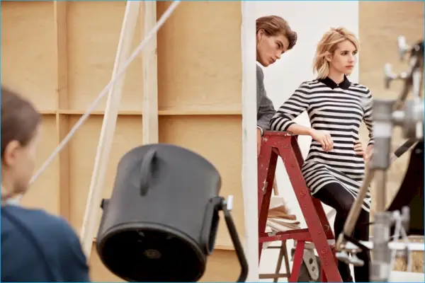 Nos bastidores: Jordan Barrett e Emma Roberts para Canvas Lands