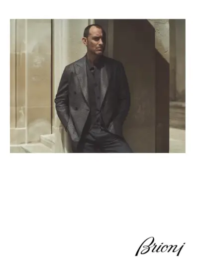 Dwurzędowa marynarka z kampanii Jude Law Brioni na jesień 2022